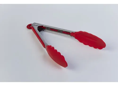 Pinzas Gastronomica Cocina Punta Silicona 27cm Rojo
