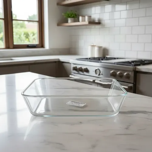Fuente Vidrio Tipo Pirex Horno Micro Rectangular 1400 Ml Blanco