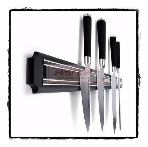 Barra Imantada Magnetica P/cuchillos 49cm -bazarsinfrontera Negro