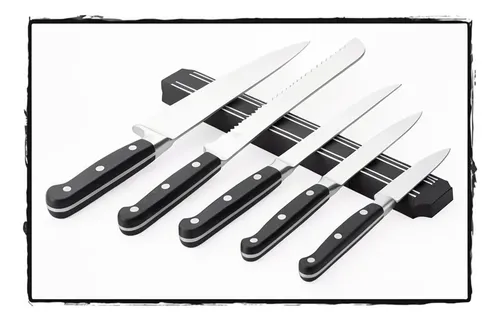 Barra Imantada O Magnetica Cuchillos 38 Cm  Negro