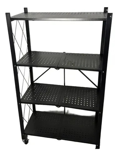 Estante Metalico Plegable Rack 4 Niveles Nuvoh Negro Negro