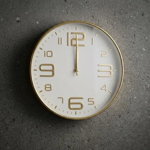Reloj De Pared Quartz Dorado O Plateado 25 Cm Dorado Blanco