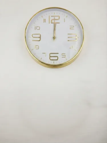 Reloj De Pared Quartz Dorado O Plateado 25 Cm Dorado Blanco