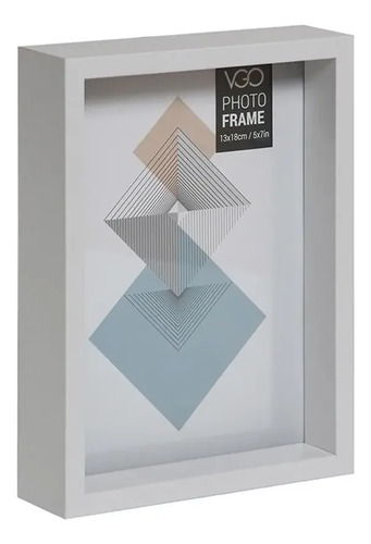 Porta Retrato Tipo Box Madera 20x25 Negro Blanco Blanco