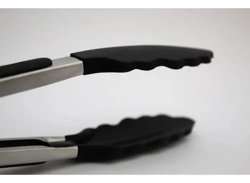 Pinza Gastronomica Mediana Cocina Punta Silicona 26 Cm Negro