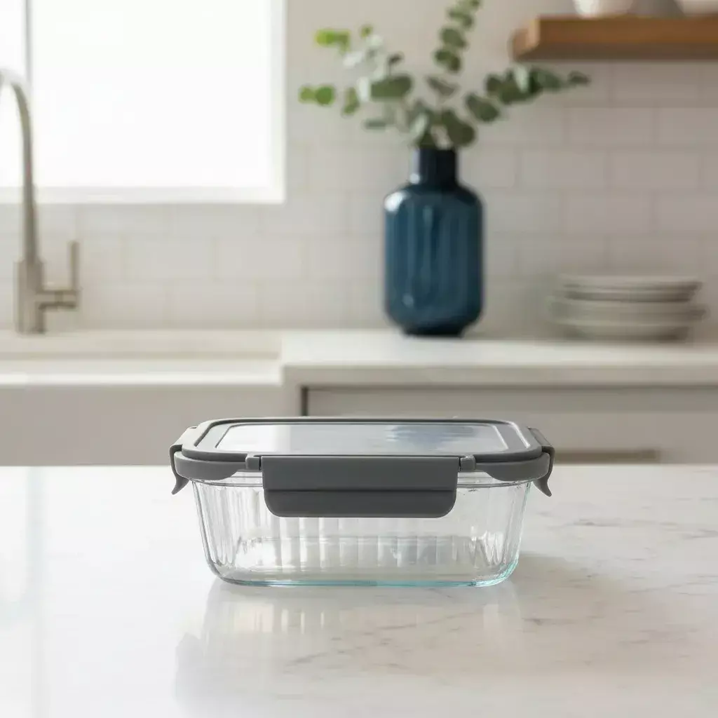 Pote Vidrio Hermetico Cuadrado Horno Frezzer L 800ml