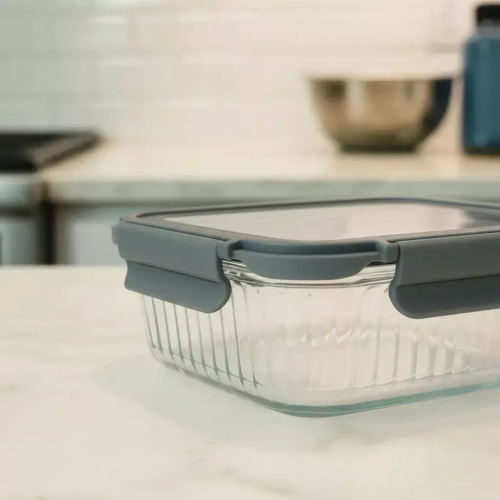Pote Vidrio Hermetico Rectangular Horno Frezzer 370ml