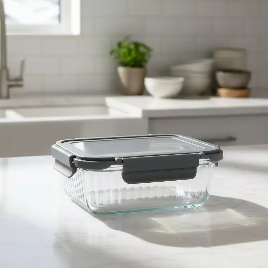 Pote Vidrio Hermetico Rectangular Horno Frezzer 1050 ml