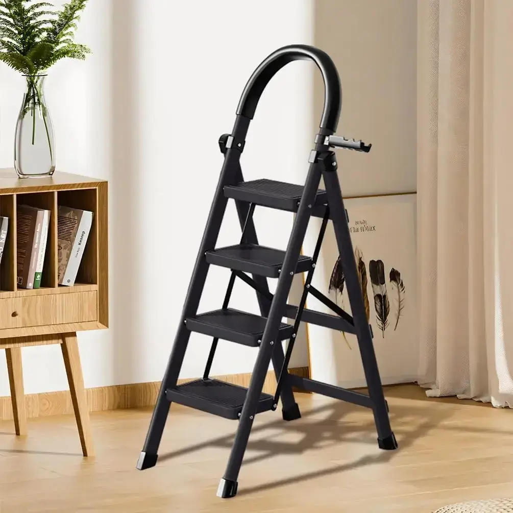 Escalera Plegable 4 Niveles Ligera Portátil Reforzada Metal