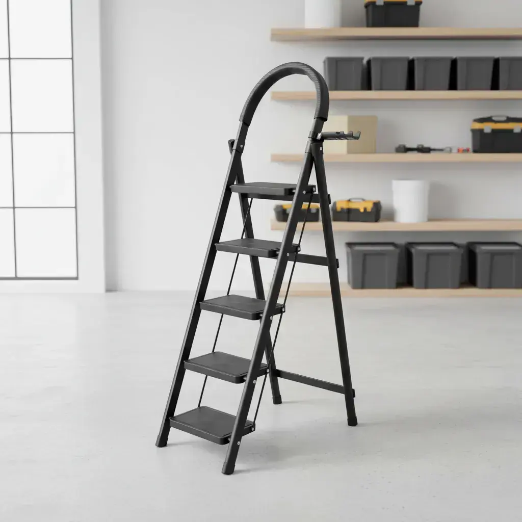 Escalera Plegable 5 Niveles Ligera Portátil Reforzada Metal