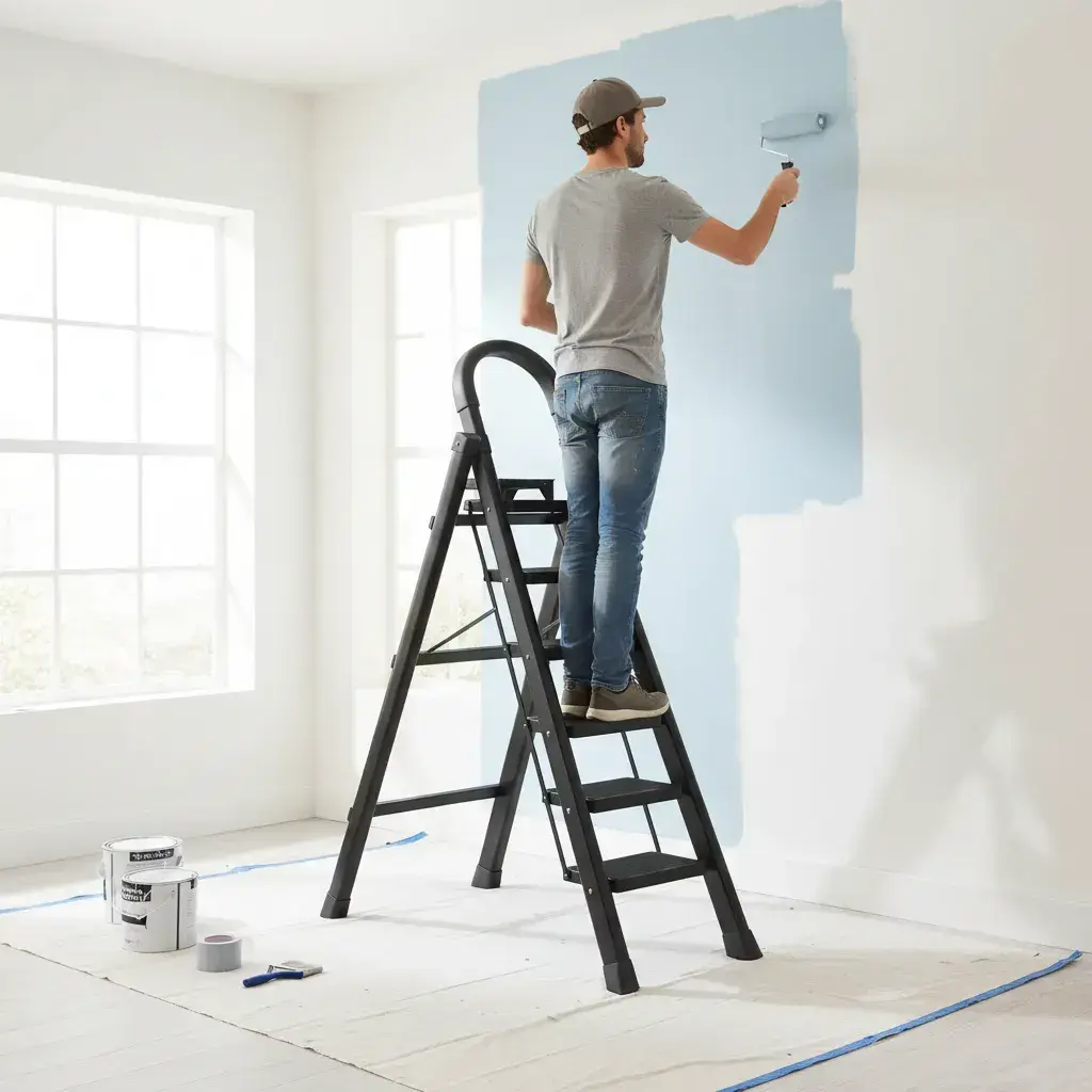 Escalera Plegable 6 Niveles Ligera Portátil Reforzada Metal