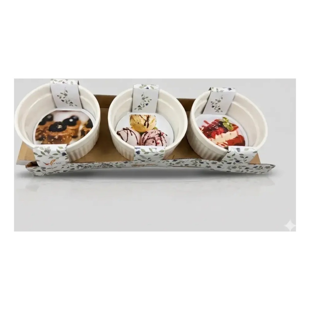 Pack 3 Copetinero Porcelana 10 X 5 Cm Apto Horno