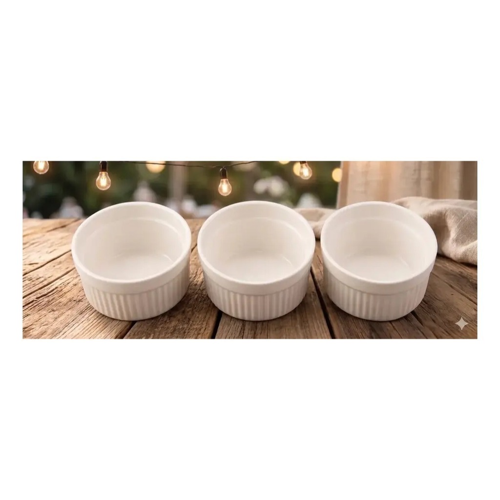 Pack 3 Copetinero Porcelana 10 X 5 Cm Apto Horno