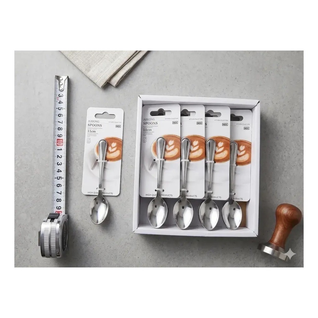 Set X12 Cucharitas Café Y Postre Acero Inoxidable 11cm